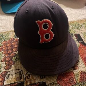 Boston Red Sox Hat Cap Snapback Mens One Size Black Red Baseball New Era Casual